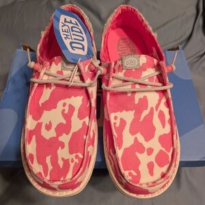 Hey Dude Kids Moccasins - Pink and Cream